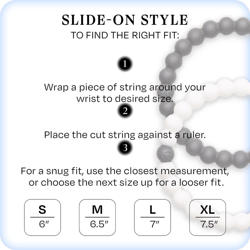 Lokai Silicone Beaded Bracelets for Men & Women - Black & White Matching Bracelets, Couples Friendship Bracelets - Jewelry Fashion Bracelet Slides-On for Comfortable Fit - Image 4